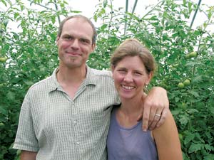 Paul Lacinski and Amy Klippenstein raise non-certified organic produce at Sidehill Farm, in Ashfield, Mass.